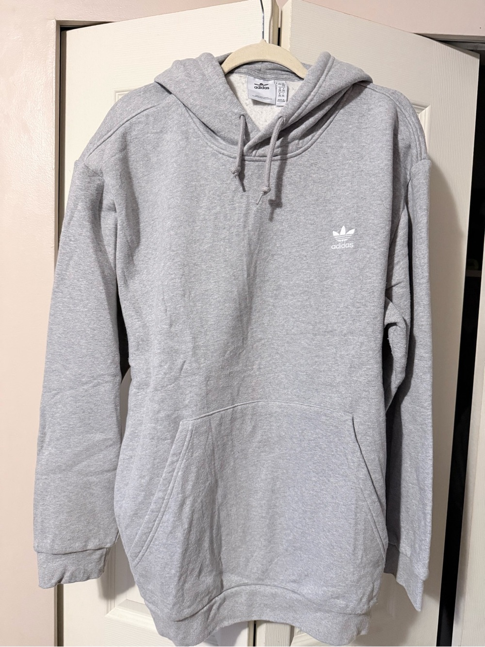 adidas Light Gray Trefoil Pullover Hoodie